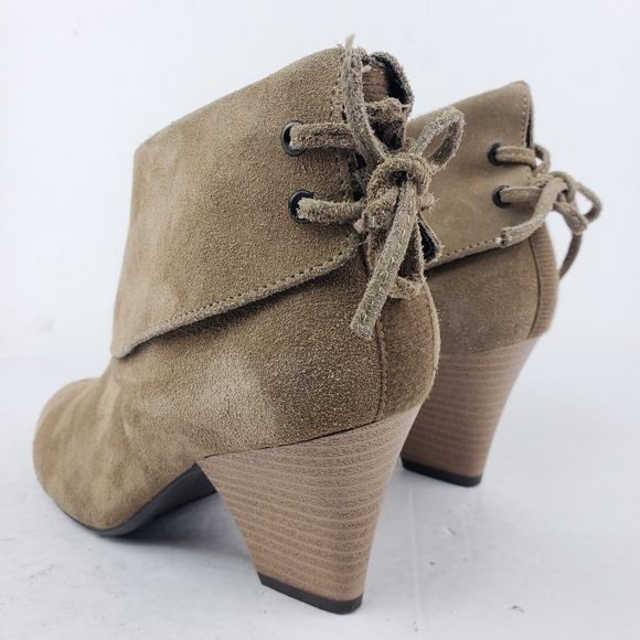 Skechers Leather Zip Cuffed Heeled Ankle Booties Tan 47480 Size 6.5 taupe - Picture 10 of 16
